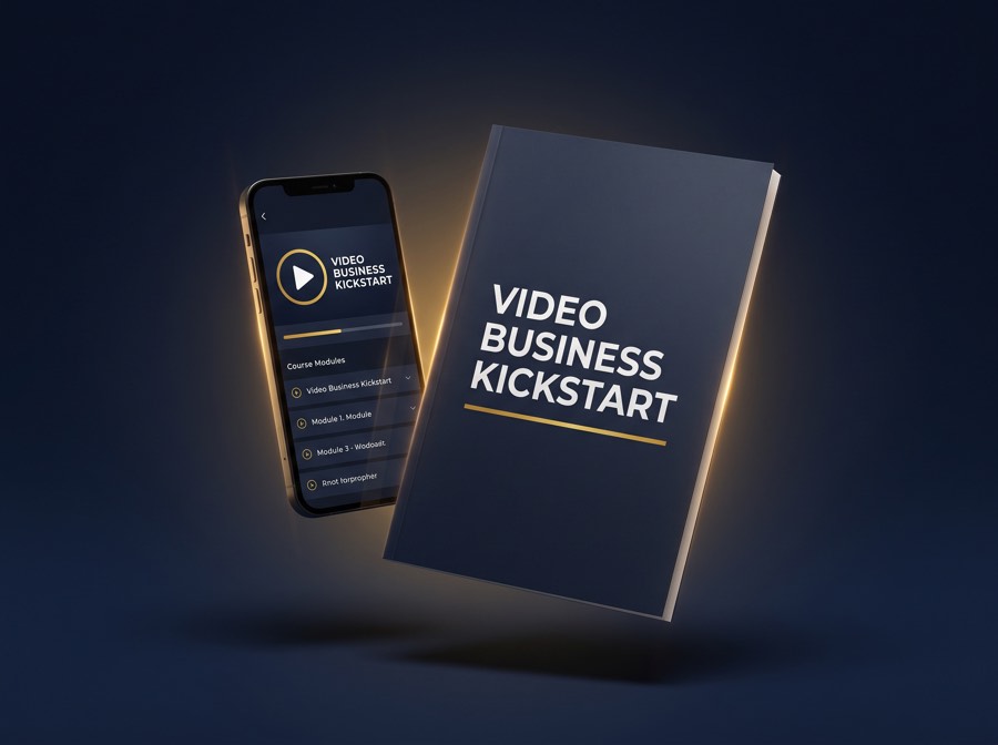 Video Business Kickstart starter course with phone and workbook