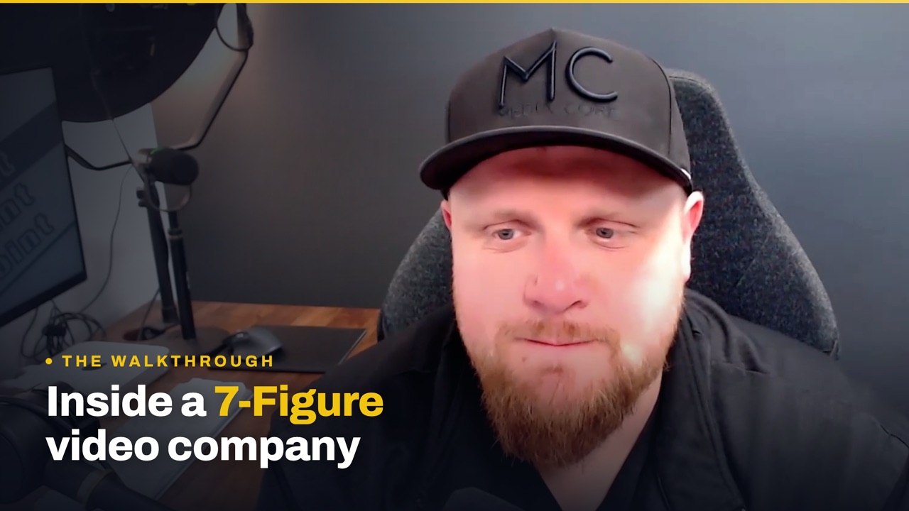 Josh presenting the walkthrough inside his video company at Media Core HQ